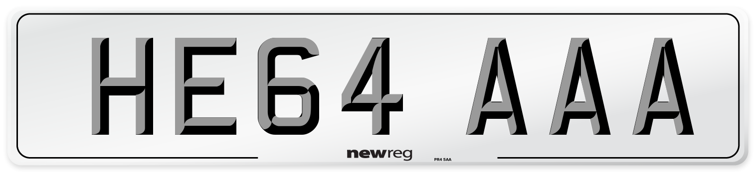 HE64 AAA Number Plate from New Reg